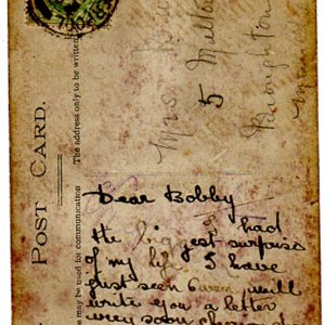 Some Lass, reverse of card, 1910